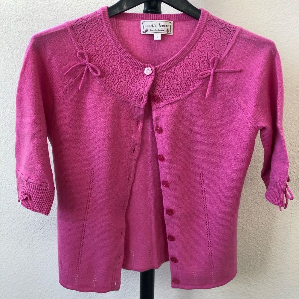 EUC Pink Nanette Lepore Cashmere Cardigan